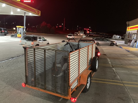 Bike loaded during transport job