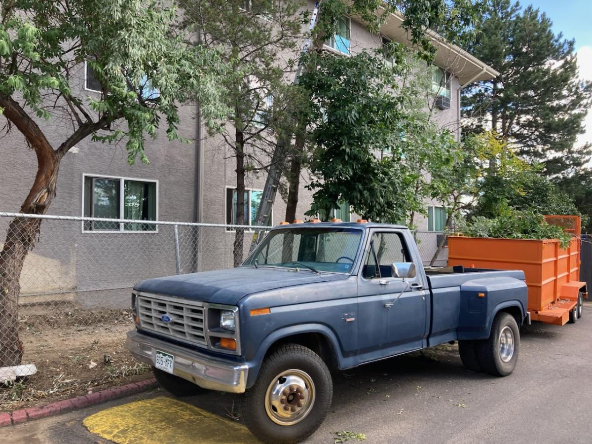 Loaded dump trailer ready for hauling